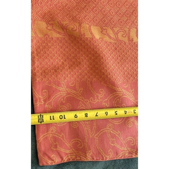 XOCHI Set 5 Woven Cotton Floral & Scroll Rust Muted Orange Placemat Set - Picture 9 of 9